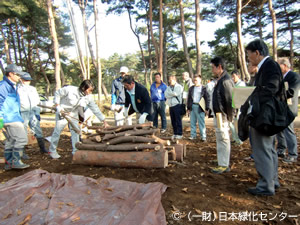 マツノマダラカミキリ駆除の伐倒くん蒸の実習